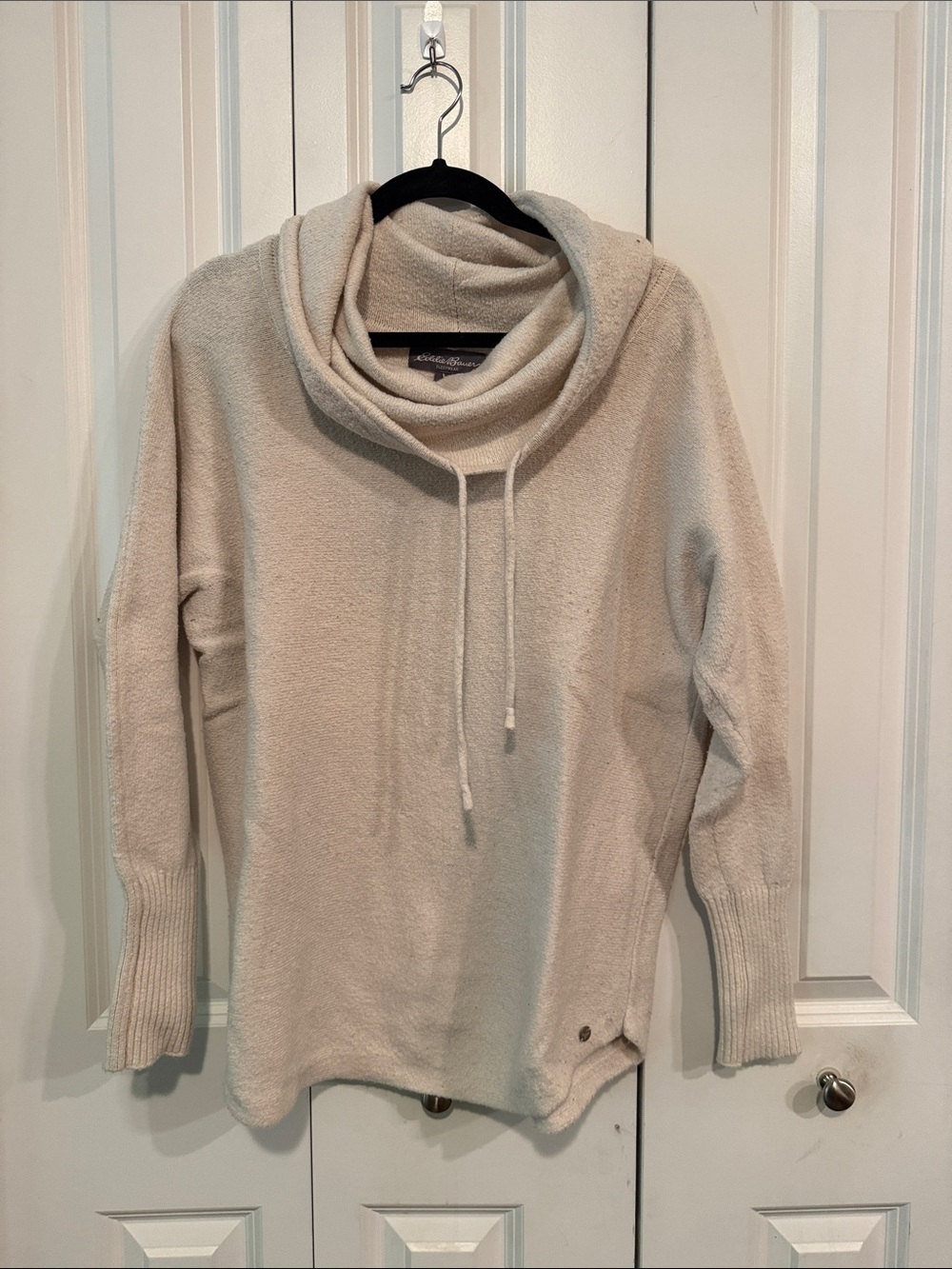 Eddie Bauer Cream Cowl Neck Pullover Sweater